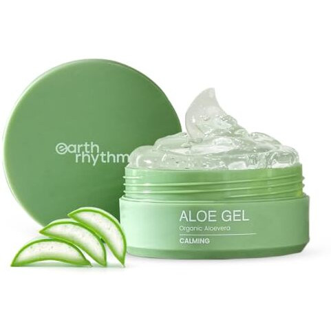 Earth Rhythm Multipurpose Aloe Vera Gel For Face & Hair, Hydrate & Nourishes Skin, Styles Hair For Men & Women- 100Gm