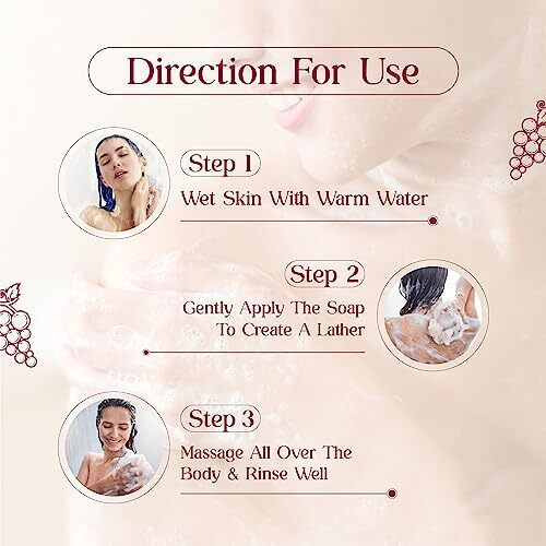 Vcare Red Wine Soap For Women And Men 100Gm Gentle Moisturizing Bathing Soap Bar For Body Acne & Anti-Aging Suitable For All Skin Types (Pack Of 3)