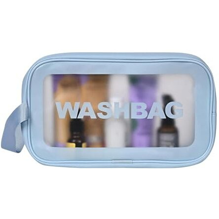 Ts With Techsun Makeup Pouch Travel Toiletries Organizer Cosmetic Bags Portable Organizer Case Carry Pouch For Women Bathroom, Travel Essentials For Women, Toiletry Bag (Small, Blue)