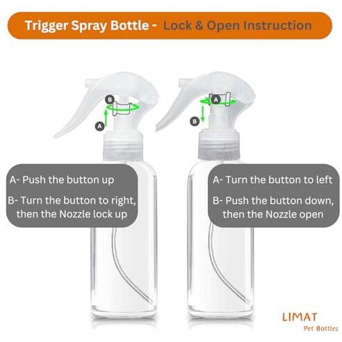 Limat 200Ml Trigger Bottle Sprayer, Hair Water Spray Bottle For Hair Spray Bottles Empty For Cosmetic, Makeup, Beauty& Hair Designing, Face Spray Bottles Small Mist Bottle (Set Of 2)