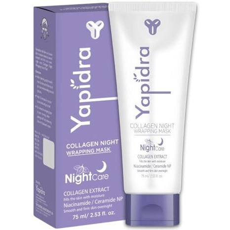 Yapidra Korean Overnight Collagen Peel-Off Mask | Advanced Firming, Hydrating & Elasticity Care | Reduces Sagging & Dullness | Hydrolyzed Collagen For Glowing Skin | Deeply Nourishing & Lightweight | Suitable For All Skin Types | 75Ml (2.53 Fl.Oz)