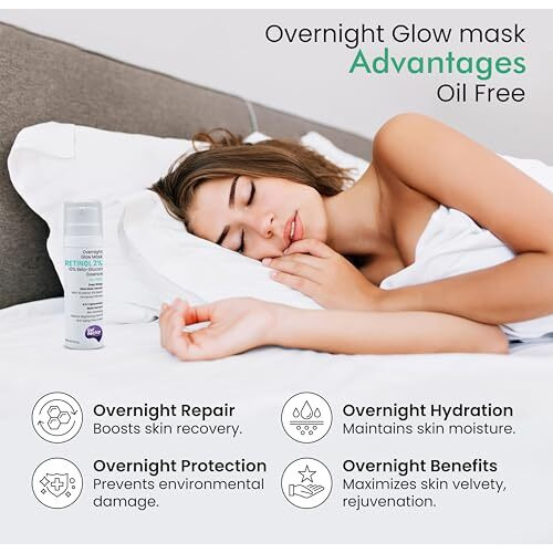 Get Nectar Happiness Overnight Glow Mask Night Serum 2% Retinol (Oil Free) With Beta-Glucan & Bean Essence For Anti-Aging, Fine Lines, Wrinkles & Younger-Look (30Ml)