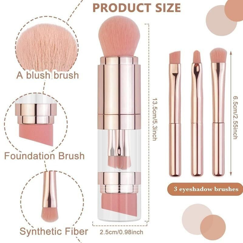 Urbanmac 5 In 1 Makeup Brush Set Professional Convenience Travel Size (Pack Of 5)