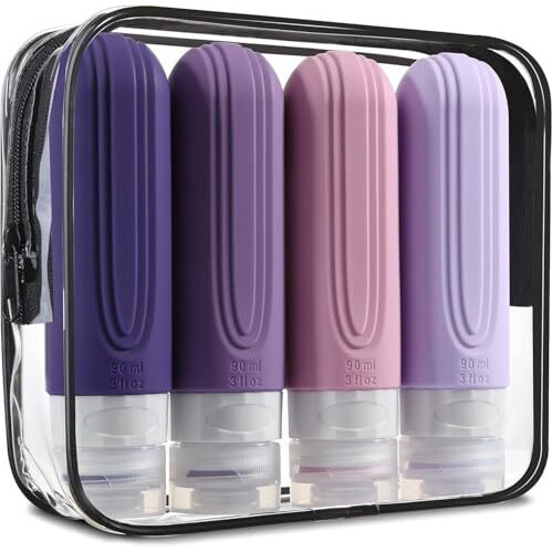 Modiq Travel Bottles For Toiletries Tsa-Approved 3Oz (90 Ml) Containers Bpa-Free, Leak-Proof Silicone | Travel Accessories Are Perfect For Carrying Shampoo, Lotions | Available In A Convenient 4-Pack