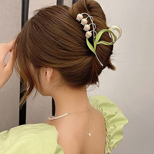 Gracious Mart Big Fancy Metal Non-Slip Hair Clip, Large Jaw Clips, For Women Thin Thick Curly Hair Clips Sparkly Hold Hair Jaw Clips Cute (Lotus Pink)
