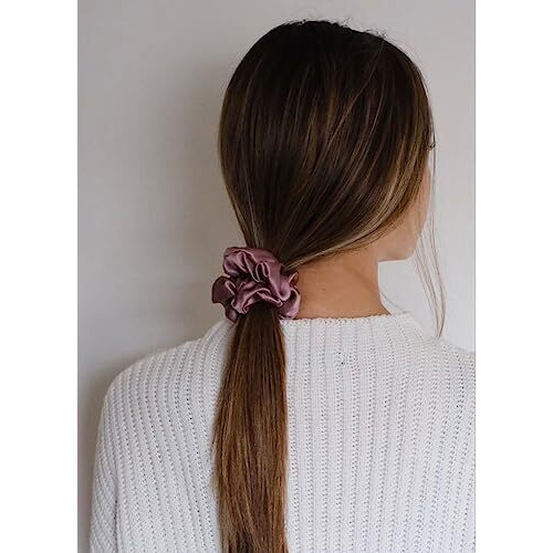 Atrube's Satin Scrunchies For Women And Girls, Hair Band For Women, Ponytail Holder, Rubber Band, Large Scurnchies, Fluffy Scrunchies, Girls Hair Accessories ( Purple Collection)| Big Scrunchies