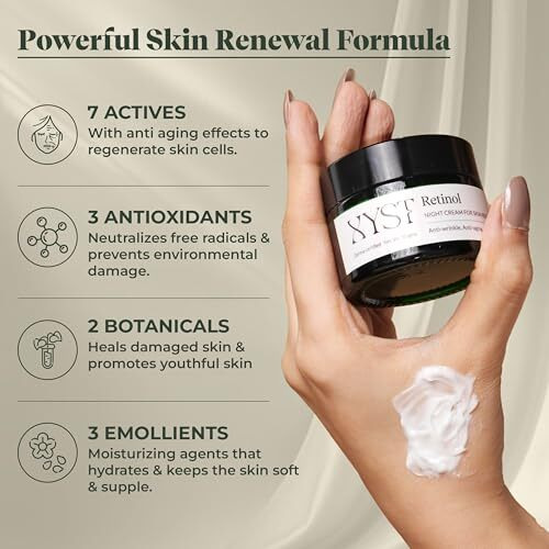 Xyst Retinol Night Cream For Wrinkles & Anti-Aging | Lightweight Cream For Age Spots, Fine Lines And Skin Firmness | For Women & Men | For All Skin Types | 50G