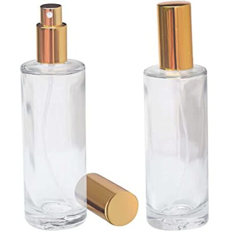 Pure Source India Refillable Perfume Glass Bottles With Spray Pump For Perfume Essential Oils Aromatic Water Blend 100 Ml, Set Of 2 Pcs, Clear