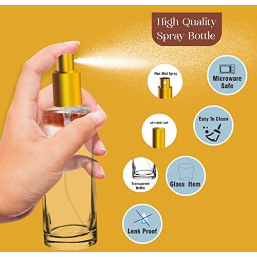 Pure Source India Refillable Perfume Glass Bottles With Spray Pump For Perfume Essential Oils Aromatic Water Blend 100 Ml, Set Of 2 Pcs, Clear