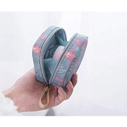 House Of Quirk Polyester Makeup Bag Lazy Cosmetic Bag Travel Toiletry Bag Cosmetic Make Up Organizer Waterproof Travel Accessories For Women And Girls (Grey Flamingo),W-5 Cm, Small