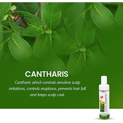 Sunny Herbals New & Improved Ph Balanced Arnica Shampoo For Soft, Lustrous & Healthy Hair | Cantharis Gives A Cool & Healthy Scalp | Brings Back Moisture & Shine With Fragrant Hair, 250 Ml (Pack Of 2)