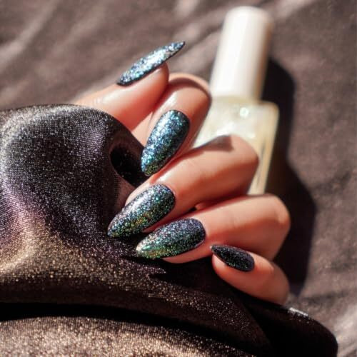 Nails & More Holographic Nail Polish Topper, Argan Oil-Infused Gel Shine, Rainbow Glitter Nails, Party Shine | 10Ml