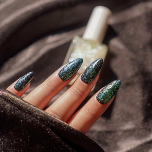Nails & More Holographic Nail Polish Topper, Argan Oil-Infused Gel Shine, Rainbow Glitter Nails, Party Shine | 10Ml