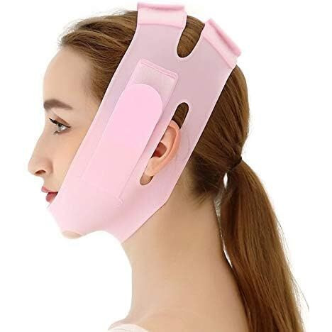 Cubiz Silicone V-Line Lifting Chinstrap, V-Line Mask, Chinstrap For Sleeping, Reusable Face Strap, Chin Up Patch, V-Shaped Belt, Shaped Face Mask For Sagging, Jaw Exerciser(Face Lift Up Belt)