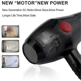Urbannova Professional Stylish Hair Dryers For Womens And Men Hot And Cold Dryer (2000 Watts), Black