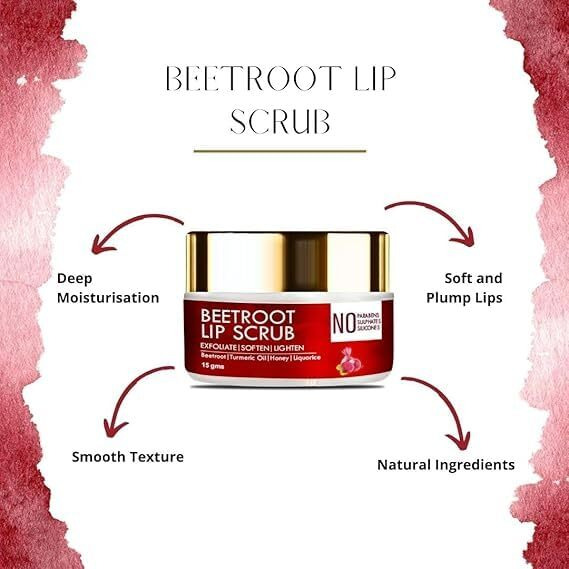 Scrub Balm | Lightening & Brightening Dark Lips For Men And Women | Heals Dry Lips/Smoker/Chapped Lip & Lipstick Stains Removal Lipcare | Pigmented Lips To Lighten Pink(Beetroot Lipbalm-1, Pack Of 1)'