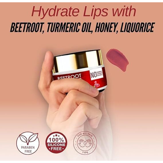Scrub Balm | Lightening & Brightening Dark Lips For Men And Women | Heals Dry Lips/Smoker/Chapped Lip & Lipstick Stains Removal Lipcare | Pigmented Lips To Lighten Pink(Beetroot Lipbalm-1, Pack Of 1)'