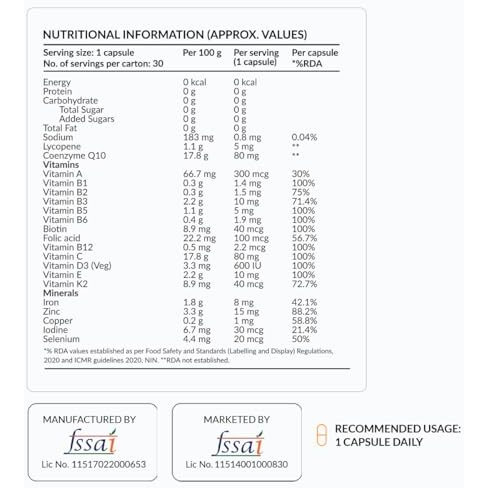 Nutrova Kerastrength For Unisex (60 Capsules-Pack Of 2) With Biotin-Prevents Hair-Fall,Builds,Strengthens & Grows Hair With Vitamins A,C,D3,B-Complex,Lycopene Inhibits Hair-Fall Hormone Dht.,100 Grams