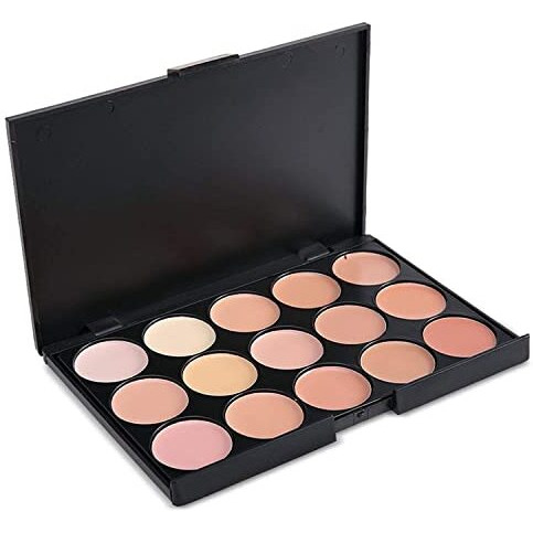 Aadav 15 Colors Contour Face Cream Makeup Concealer Palette With Mini Foundation Brush (Multicolor)