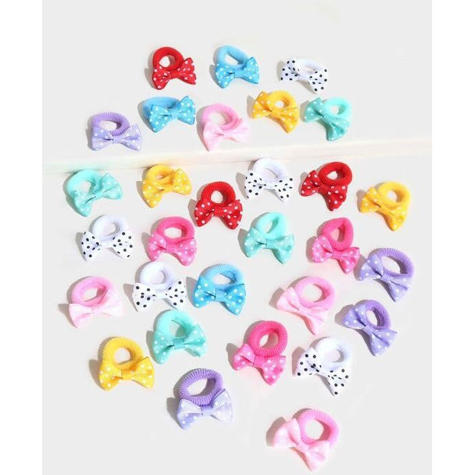 Neobaby Hair Bows For Girls & Toddlers  Elastic Ponytail Holders, Rubber Bands Hair Accessories For Women, Girls & Babies (Assorted, Pack Of 40 Pairs)