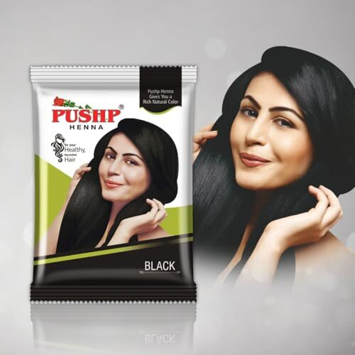 Pushp Henna Kali Mehandi 10Gm Each (Pack Of 10) Black Henna Powder | Mehandi Powder | Kali Mehandi For Hair | Natural Mehandi Powder For Hair | Plant Based Natural Henna Powder For Men And Women