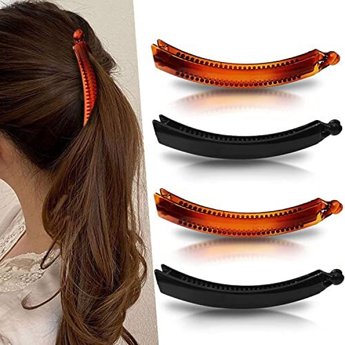 Birdware 4 Pcs Banana Clips For Big Size Hair Accessories Banana Clips For Hair