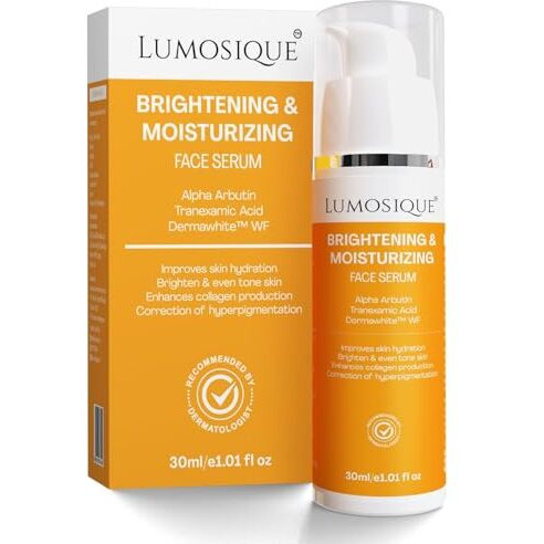 Lumosique Brightening And Moisturizing Face Serum For Hydrates, Brightens & Evens Tone Skin, Boosts Collagen & Corrects Hyperpigmentation | Oily, Dry, Sensitive & Combination Skin | Men & Women, 30Ml