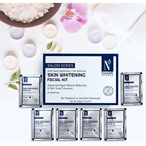 Nutriglow Natural's Advanced Pro Formula Skin Whitening Facial Kit For Skin Tone Coreection, Hyper Melanin Reduction, 10Gmx6 Each, Pack Of 4
