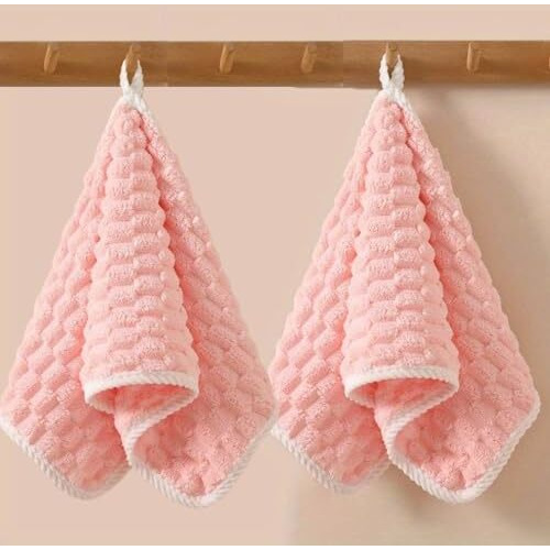 Linear Microfiber Hand Towels/Face Towel/Small Size Towel/Towel For Men, Women & Babies/Ultra Soft, Absorbent & Quick Dry Towels For Gym, Travel 300 Gsm (Pink)