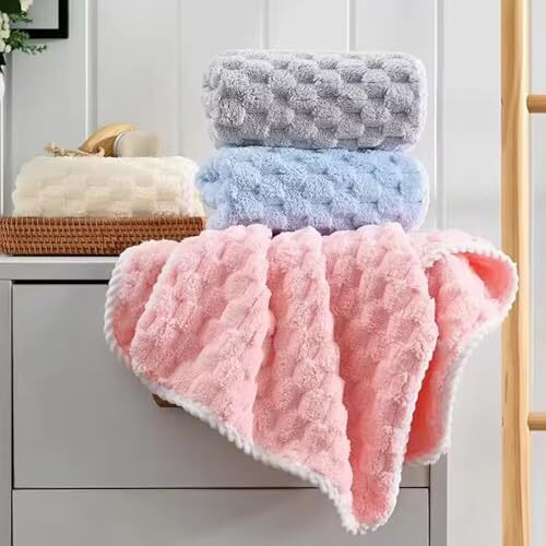 Linear Microfiber Hand Towels/Face Towel/Small Size Towel/Towel For Men, Women & Babies/Ultra Soft, Absorbent & Quick Dry Towels For Gym, Travel 300 Gsm (Pink)