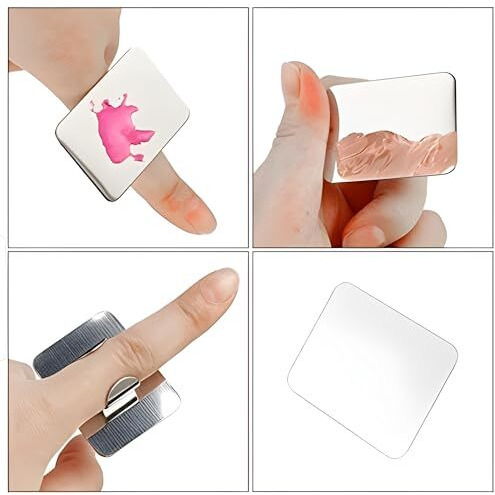 Trendy Look Stainless Steel Cosmetic Makeup Mixing Palette (Finger)