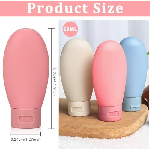 Carrot - Travel Bottles For Toiletries Refillable Plastic Travel Containers Dispenser With Lid Small Leak Proof Empty Squeeze Bottles Kit For Toiletries, Cream, Shampoo, Lotion (Pack Of 3)