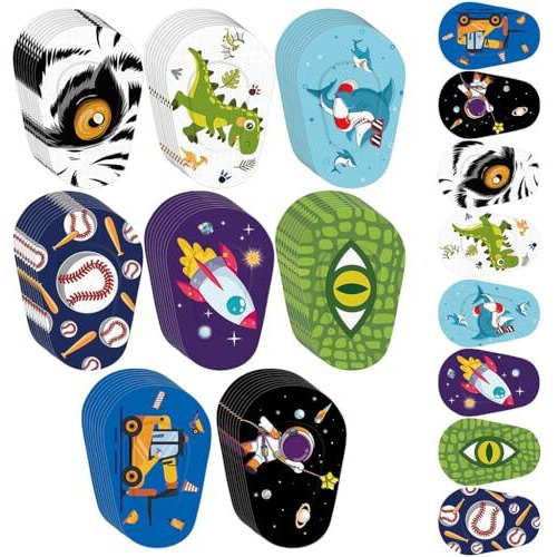 Hannea 40Pcs Eye Patches For Kids, Cartoon Breathable Cotton Adhesive Eye Patch For Kids After Surgery Adhesive Non-Woven Fabric Eye Patches For Lazy Eye, Eye Cover For Eyesight Correction