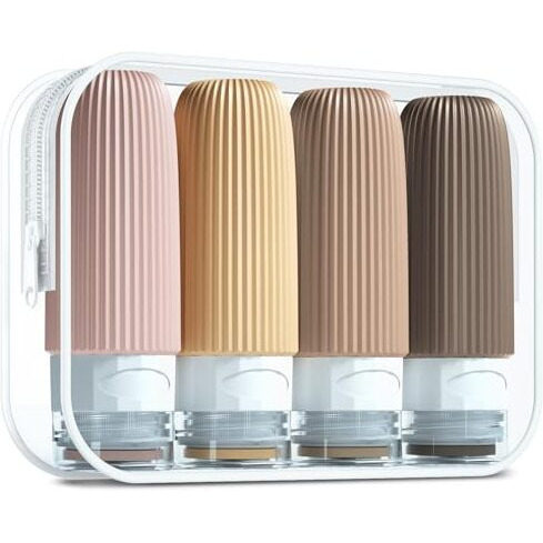 Gemice Travel Bottles For Toiletries, Caa Approved 60Ml Silicone Travel Bottles, Leak Proof Squeezable Travel Size Containers, Travel Essentials For Lotion Soap Liquid Shampoo, Bpa Free(4 Pack)