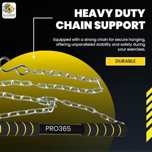 Pro365 Chin Up Bar 120 Kgs Capacity, Monkey Bar, In Room Kids Hanging Rod, Height Growth, Heavy Duty Chain, Home Gym Equipment (6 Months Warranty)