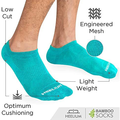 Heelium Bamboo Ankle Length Socks For Men | Ultra-Soft, Thin & Breathable | Odour-Free & Anti-Bacterial | 3X Softer Than Cotton | Size (Uk 4-9), Assorted