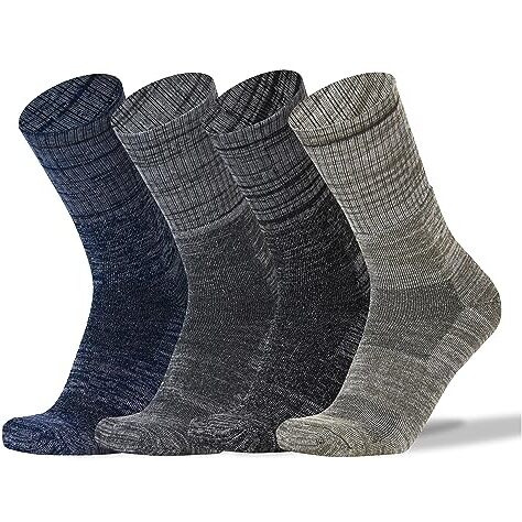 Rc. Royal Class Thick Heavy Duty Thermal Socks For Men Cushioned Towel Warm Winter Woolen Socks, Calf Length Hi-Performance Soft Moisture Wicking Socks, Pack Of 4 Pairs, Free Size, Multicolored