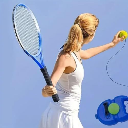 Beloxy Tennis Trainer (Pack Of 1) Rebound Ball With String Tennis Trainer Set Self Tennis Practice Ball With String Cricket Trainer Rebound Ball With Rope Fill Sand Or Water (1)