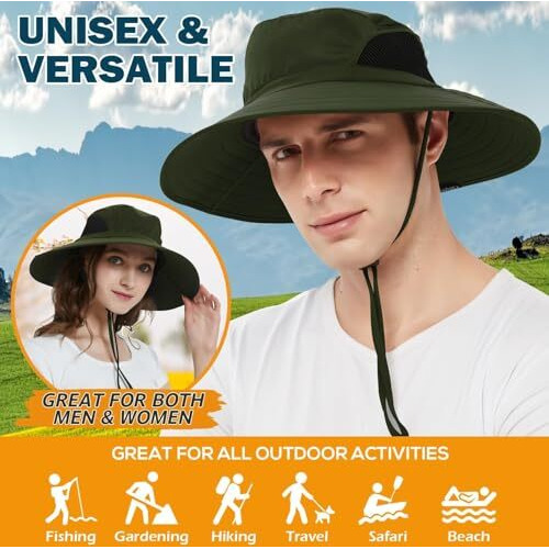 Hsr Lightweight Breathable Stylish Summer Hat Cap For Men Women, Uv Protection, Sun Protection Round Cap For Travel, Hiking, Gardning, Fishing For Men Women (In, Alpha, Free Size, Green)