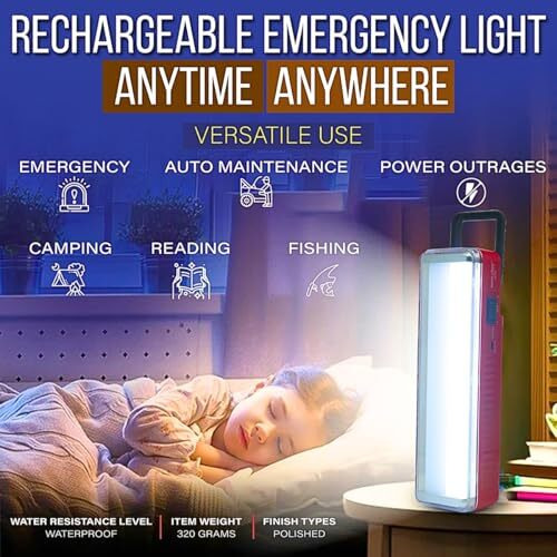 Wozit Emergency Light Rechargeable|2 Tube Led Charging Light|Hi-Low Brightness Modes|Electric And Android Charging Support|Long Backup Lantern For Home,Office&Outdoor Use( Multicolor)