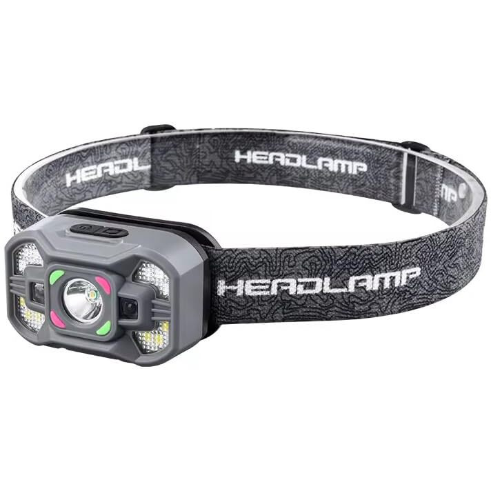 Glowbase Led Headlamp With Wave Sensor, 45 Adjustable, Rechargeable, For Camping, Hiking, Cycling