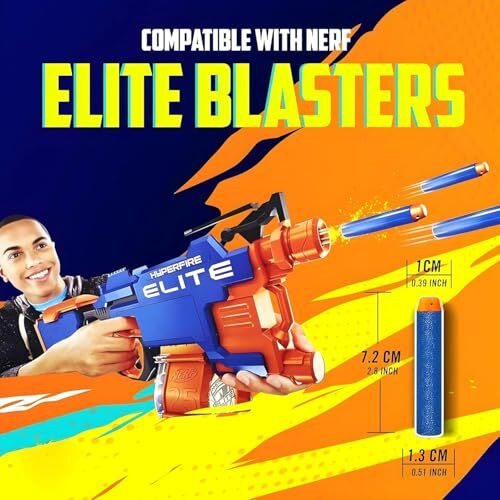Verat Hollow Out Soft Foam Refill Darts For N-Strike Elite Series Blasters Soft Foam Refill Darts For Nerf N-Strike Elite Blasters Hollow Safe & Durable Darts Premium Foam Bullets (Blue, Pack Of 50)