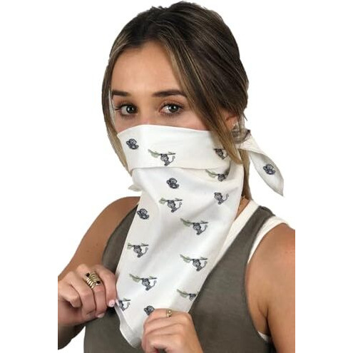 Bhoomi Impex Bandana Face Cover, Multi Prints Set Of 5, Soft Muslin Cloth, Unisex Multipurpose Bandana For Summer