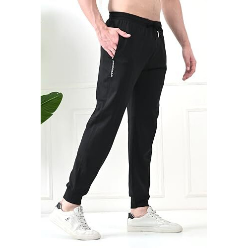 Rynogear Regular Fit Super Stretchable Track Pant For Men Black