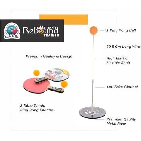 Beloxy Table Tennis Trainer Toys For Kids & Adults | Rebound Rackets And Balls Base Training Practice Set | Outdoor Indoor Games For Boys & Girls (Multi)