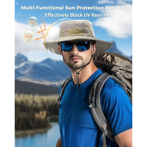 Electomania Head Caps For Men And WomenBreathable Mesh Sun Protection HatHand-Embroidered Round CapHat For Outdoor Work, Camping, Fishing (In, Alpha, Free Size, Khaki)