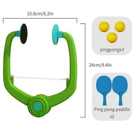 Morovik Hanging Table Tennis Self Training Indoor Gaming 2 Racket & 6 Practice Ball Portable - Double Sparring Hanging Toys Parent Child Interaction Indoor Toys (4) (1)