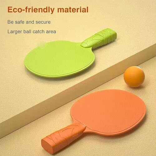 Morovik Hanging Table Tennis Self Training Indoor Gaming 2 Racket & 6 Practice Ball Portable - Double Sparring Hanging Toys Parent Child Interaction Indoor Toys (4) (1)