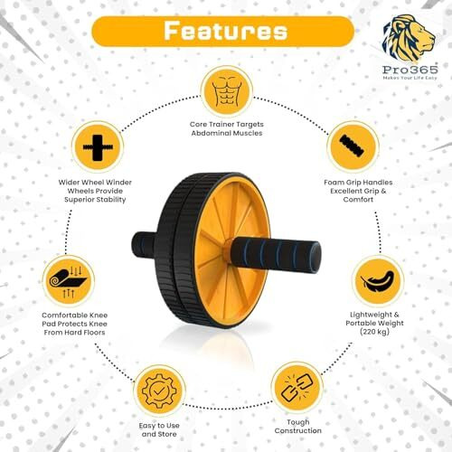 Pro365 Tummy Trimmer, Pushup Bar, Toning Tube With Abdominal Ab Wheel Exerciser Home Gym Exercise Equipment (6 Months Replacement Warranty, Full Set, 4 Pack)