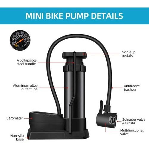 Bicycle Pump - High Pressure Foot Air Pump For Cycles, Balloons, Footballs And Tyres